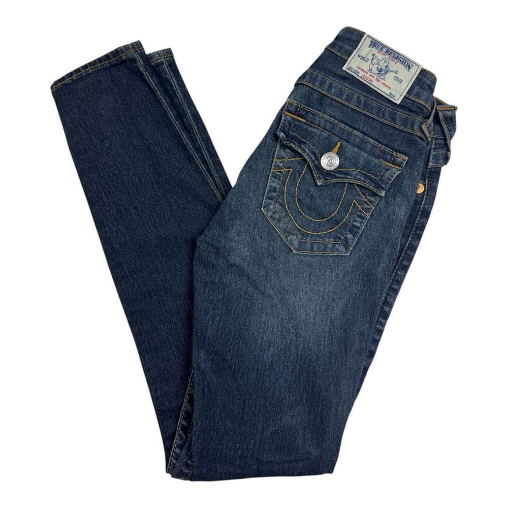 True Religion Low Rise Dark Wash Skinny Jeans 25‎